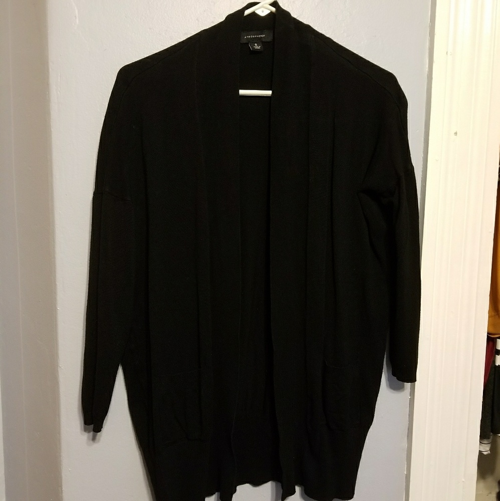 Cute long black cardigan with pockets